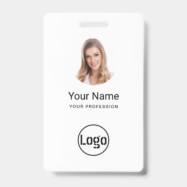 Custom Employee - Photo, Bar Code, Logo, Name  ID Badge (Front)
