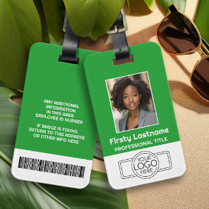 Custom Employee - Photo, Bar Code, Logo, Name Luggage Tag