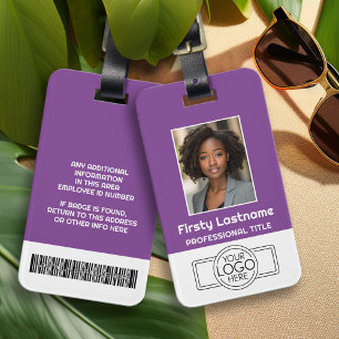 Custom Employee - Photo, Bar Code, Logo, Name Luggage Tag