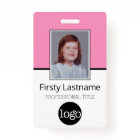 Custom Employee - Photo, Bar Code, Logo, Name Pink
