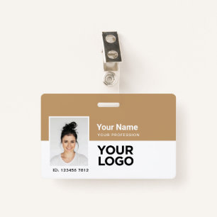 Custom Employee   Photo Bar or Qr Code Logo Name ID Badge