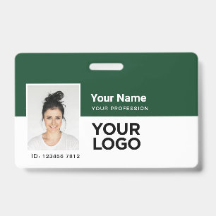 Custom Employee Photo Bar or Qr Code Logo Name ID Badge
