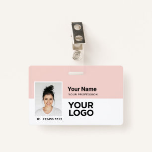 Custom Employee Photo Bar or Qr Code Logo Name ID Badge