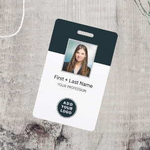 Custom Employee Photo Barcode and Logo Name ID Badge