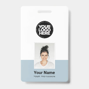 Custom Employee - Photo, BarCode, Large Logo, Name ID Badge