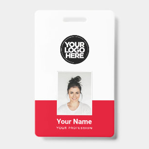 Custom Employee - Photo, BarCode, Large Logo, Name ID Badge