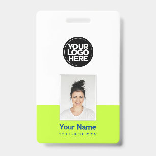 Custom Employee - Photo, BarCode, Large Logo, Name ID Badge