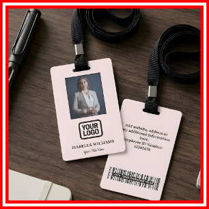 Custom Employee Photo, Barcode, Logo, Name Badge ID Badge