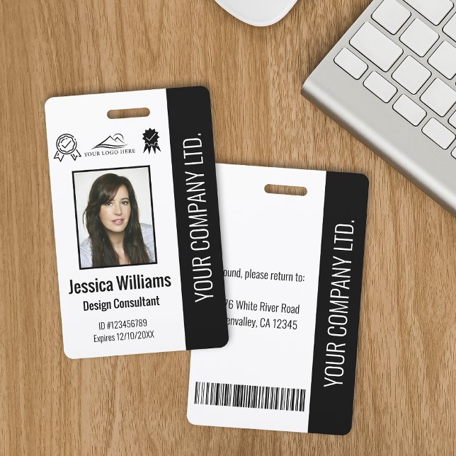 Custom Employee Photo Certification Black ID Badge (Creator Uploaded)