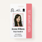 Custom Employee Photo Certification Pink ID