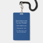 Custom Employee Photo Company Logo Blue Name ID