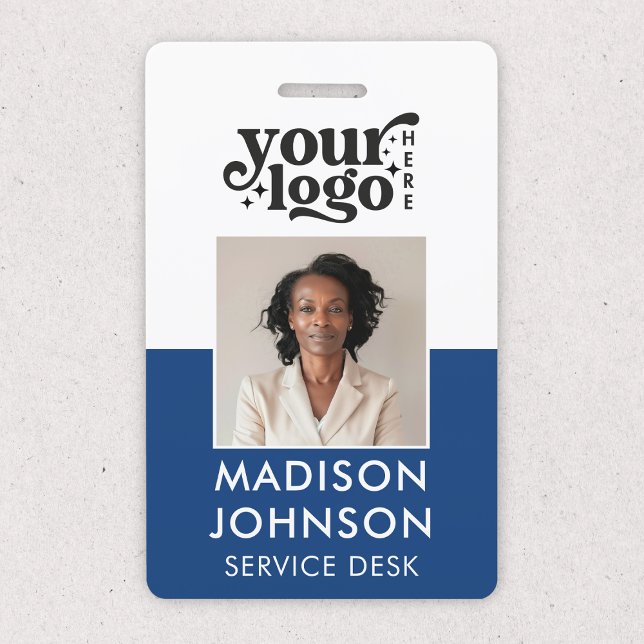 Custom Employee Photo Company Logo Blue Name ID ID Badge (Creator Uploaded)