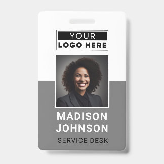 Custom Employee Photo Company Logo Modern ID Badge