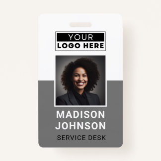 Custom Employee Photo Company Logo Modern ID Badge