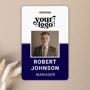 Custom Employee Photo Company Logo Modern Name ID Badge