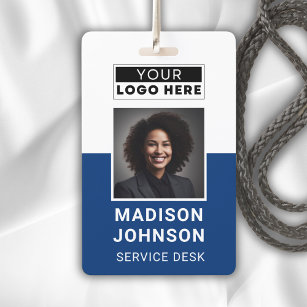 Custom Employee Photo Company Logo Modern Name  ID Badge