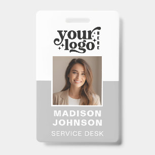 Custom Employee Photo Company Logo Modern QR ID Badge