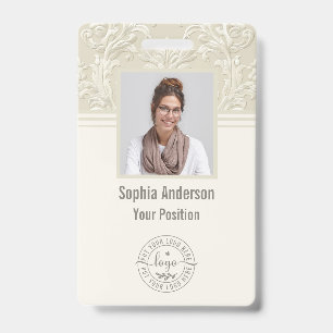 Custom Employee Photo Company QR Code Classic  ID Badge