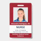 Custom Employee Photo Dark Red Medical ID