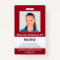 Custom Employee Photo Dark Red Medical ID