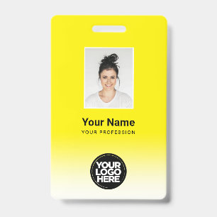 Custom Employee Photo Gradient Yellow ID Badge