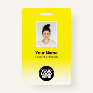 Custom Employee Photo Gradient Yellow ID Badge