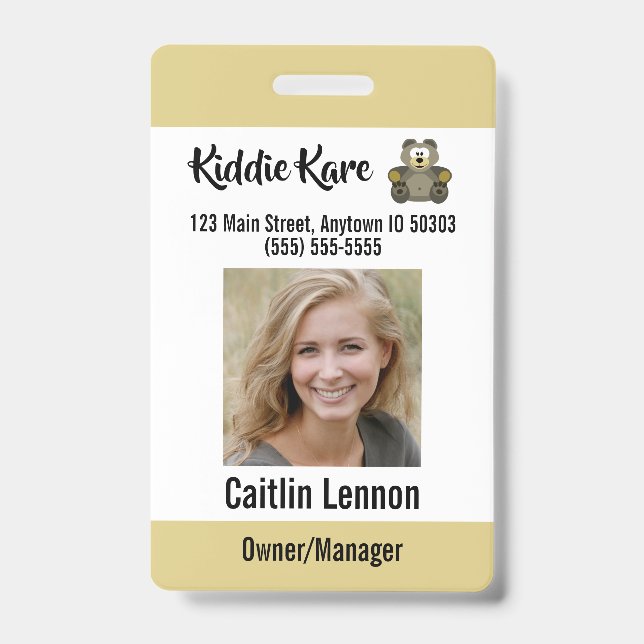 Custom Employee Photo ID Badge (Front)