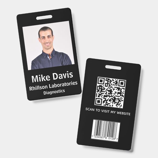 Custom Employee Photo ID Badge (Front & Back)