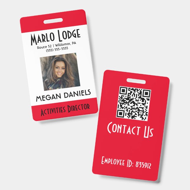 Custom Employee Photo ID Badge (Front & Back)