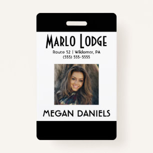 Custom Employee Photo ID Badge - Black