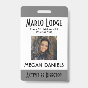 Custom Employee Photo ID Badge - Grey