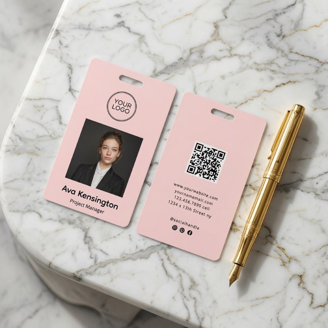 Custom Employee Photo ID Badge with QR Code (Creator Uploaded)
