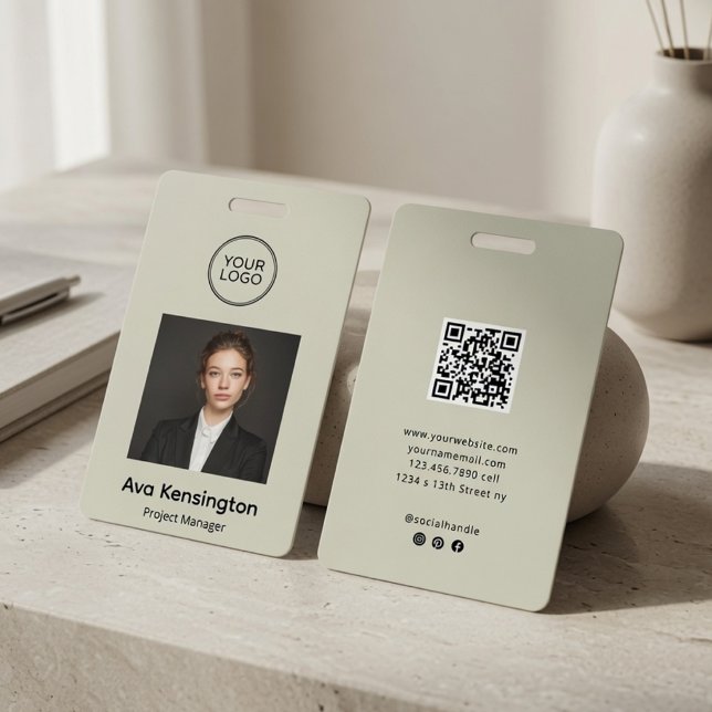 Custom Employee Photo ID Badge with QR Code  (Creator Uploaded)