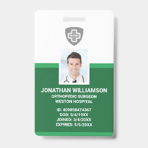 Custom Employee Photo ID, Barcode & Logo Company ID Badge