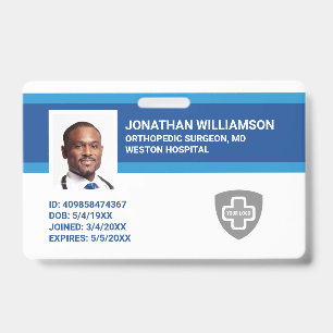 Custom Employee Photo ID, Barcode & Logo Company ID Badge