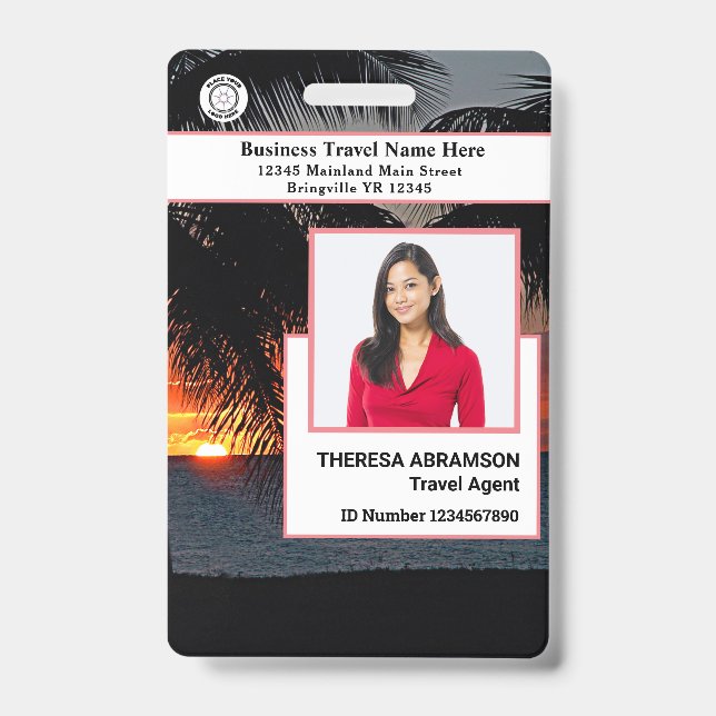 Custom Employee Photo ID Card Bar Code  Badge (Front)