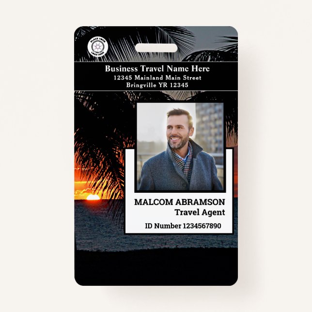 Custom Employee Photo ID Card Bar Code  ID Badge (Front)