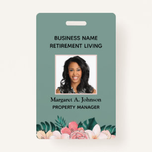 Custom Employee Photo ID Green Company ID Badge