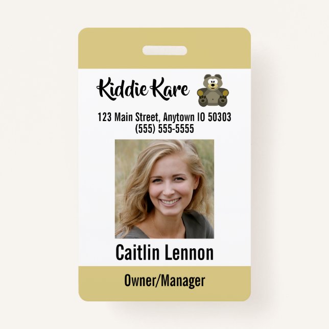 Custom Employee Photo ID ID Badge (Front)