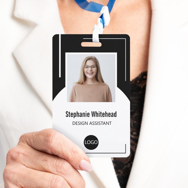Custom Employee Photo ID Logo Black ID Badge (Your photo ID employee badge is not just an identification tool, but a powerful communication medium)