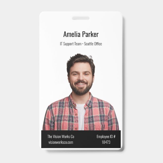 Custom Employee Photo Identity Design ID Badge (Front)