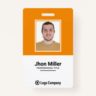 Custom Employee Photo, Logo, Bar Code, Name Badge ID Badge