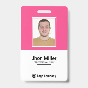 Custom Employee Photo, Logo, Bar Code, Name Badge ID Badge