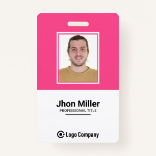 Custom Employee Photo, Logo, Bar Code, Name Badge ID Badge
