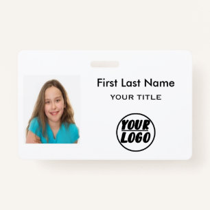Custom Employee Photo   Logo, Bar Code name Badge ID Badge