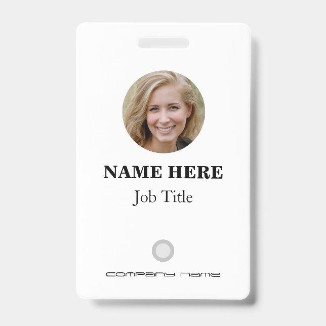 Custom Employee Photo Logo Bar Code Name Badge ID Badge (Front)