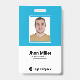 Custom Employee Photo, Logo, Bar Code, Name Badge ID Badge