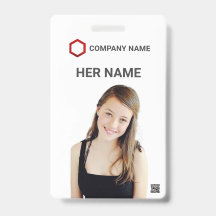 Custom Employee Photo Logo Bar Code Name Badge