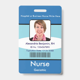 Custom Employee Photo Logo Bar Code Name ID Badge