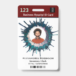 Custom Employee Photo Logo Bar Code Name ID Badge